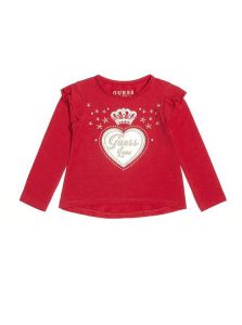 GUESS Girls Long-Sleeve Crown Graphic Tee  | 5, 7