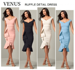 RUFFLE DETAIL DRESS VENUS