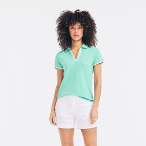 NAUTICA SUSTAINABLY CRAFTED OCEAN SPLIT-NECK POLO