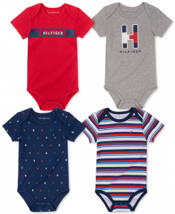 Tommy Hilfiger baby-boys 4 Pieces Pack Bodysuits  | 0 - 3 m, 6 - 9 m