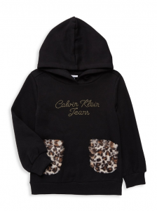 Calvin Klein Girl's 2-Piece Faux Fur-Trim Hoodie & Leggings Set