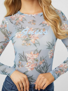 GUESS Wylder Floral Mesh Top