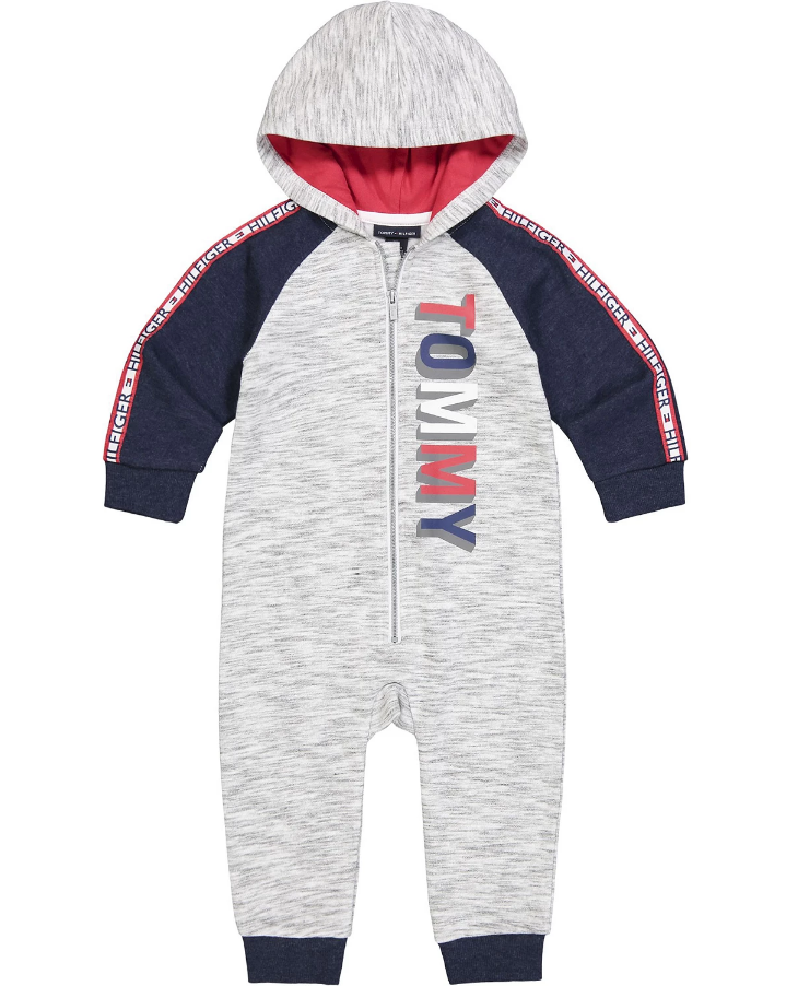 Tommy Hilfiger Baby Boys Zip-Up Hooded Coverall
