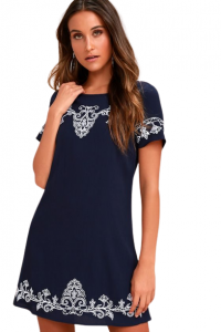 Lulus Tale to Tell Ivory Embroidered Shift Dress | XS