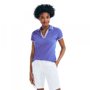 NAUTICA SUSTAINABLY CRAFTED OCEAN SPLIT-NECK POLO | S