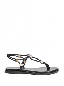 GUESS Coins Stretch T-Strap Sandals