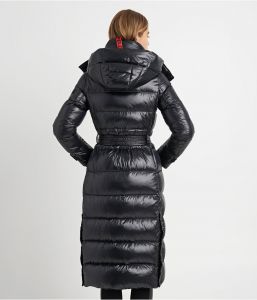 KARL LAGERFELD PARIS CONTRAST MAXI BELTED LONG PUFFER