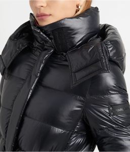 KARL LAGERFELD PARIS CONTRAST MAXI BELTED LONG PUFFER