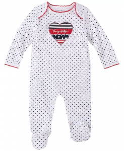 Tommy Hilfiger Baby Girls Americana Polka-Dot Footie Coverall | 0 - 3 m, 3 - 6 m, 6 - 9 m