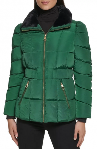 GUESS Faux Fur Trim Water-Resistant Puffer Jacket | XL