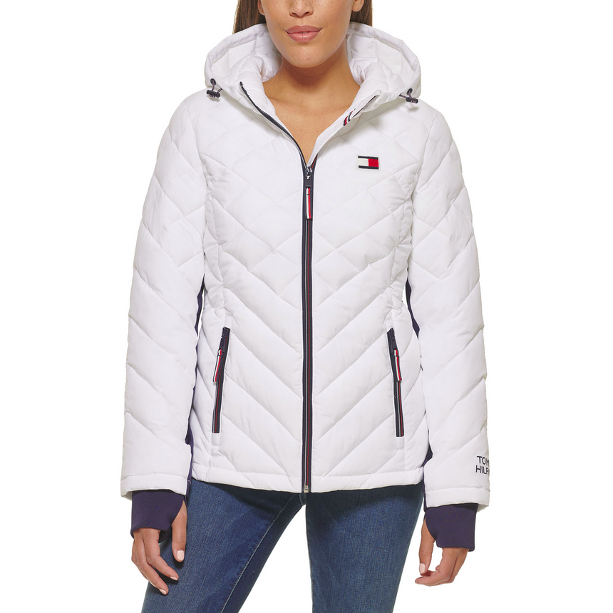 Tommy Hilfiger Womens Packable Hooded Puffer Jacket