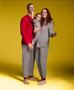Family Pajamas Matching Men's Thermal Waffle Holiday Stripe Mix It Pajama Set