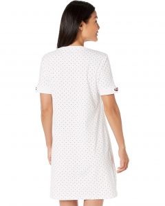 Tommy Hilfiger Micro Dot Grommet Solid Sleeve T-Shirt Dress