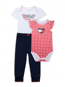 Tommy Hilfiger baby-girls 3 Pieces Bodysuits and Pant Set  | 12 m, 18 m