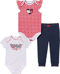 Tommy Hilfiger baby-girls 3 Pieces Bodysuits and Pant Set