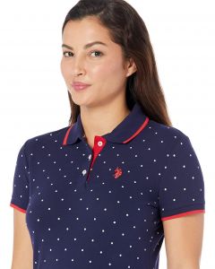U.S. Polo Assn.Dot Print Pique Polo Shirt