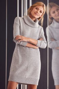 Lulus Tea Reader Light Grey Sweater Dress