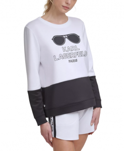 KARL LAGERFELD PARIS Colorblock Sunglass Sweatshirt | XS, S, M, L, XL