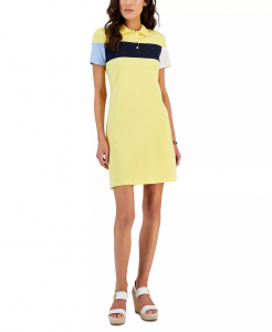 Tommy Hilfiger Women's Short-Sleeve Colorblocked Polo Dress