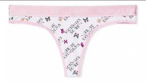 Victoria's Secret Logo Cotton Thong Panty