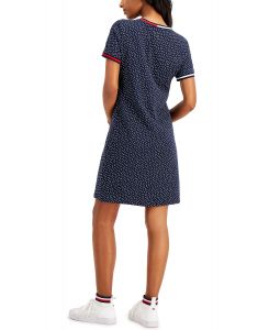 Tommy Hilfiger Dot-Print V-Neck T-Shirt Dress