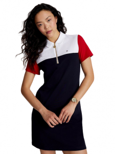 Tommy Hilfiger Colorblock Quarter-Zip Polo Dress | XS, M, L, XL, XXL