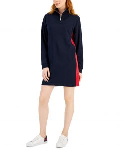 Tommy Hilfiger Neck Long-Sleeve Sweatshirt Dress   | S, M, L, XL