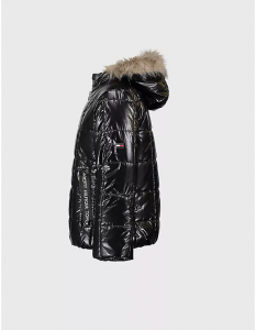 Tommy Hilfiger High Shine Fur-Lined Puffer