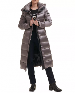 KARL LAGERFELD CONTRAST MAXI BELTED LONG PUFFER | XS, S, M, L, XL