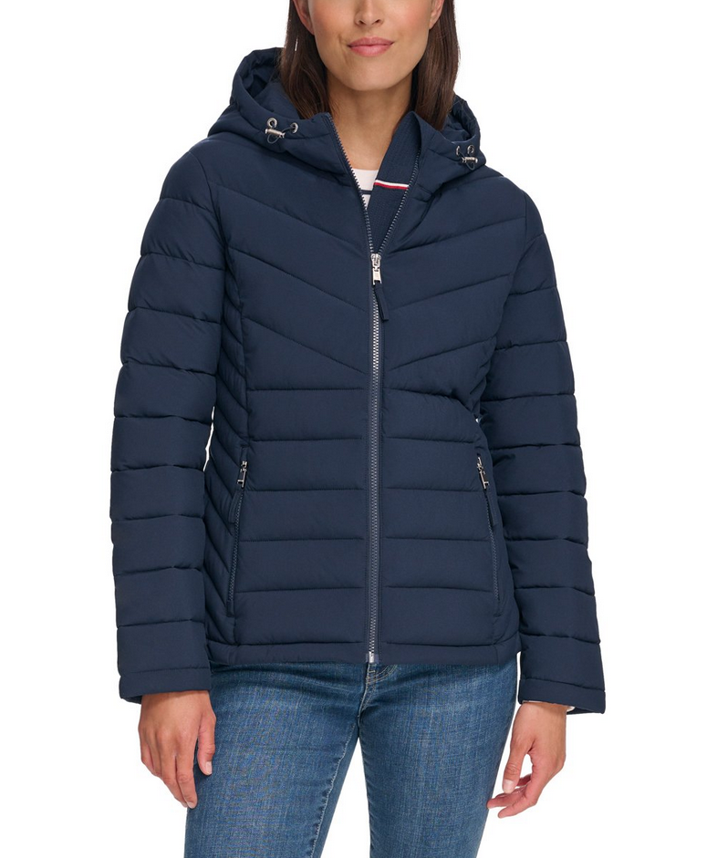 Tommy Hilfiger Womens Zip-Up Packable Jacket