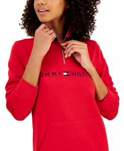 Tommy Hilfiger Logo Funnel-Neck Sweatshirt Dress