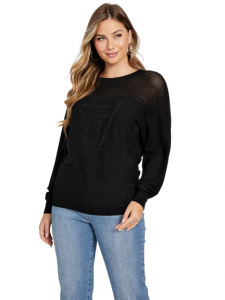 GUESS Lina Rhinestone Logo Sweater | XS, S, M, L, XL