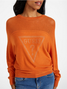 GUESS Lina Rhinestone Logo Sweater