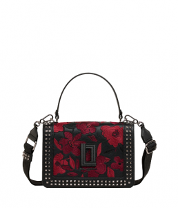 KARL LAGERFELD SIMONE FLORAL EMBROIDERED FLAP CROSSBODY
