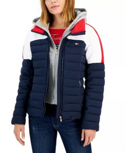 Tommy Hilfiger Hooded Colorblocked Coat  | XS, S, M, L