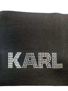 Karl Lagerfeld Studded Logo Knit Scarf