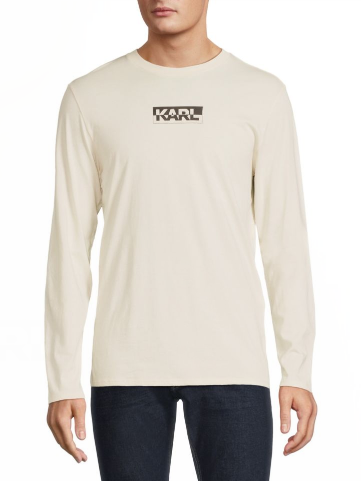 KARL LAGERFELD Long Sleeve Logo T Shirt