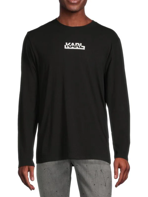 KARL LAGERFELD Long Sleeve Logo T Shirt
