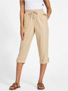 GUESS Charlotte Linen Capri Pants | XS, S, M, L, XL