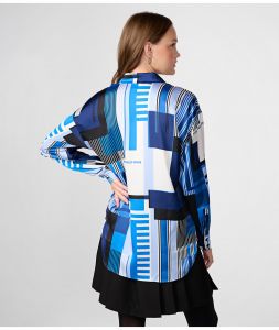 KARL LAGERFELD ABSTRACT BUTTON FRONT BLOUSE