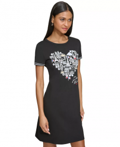 KARL LAGERFELD Women's Whimsical Heart Short-Sleeve Dress