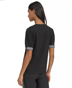 KARL LAGERFELD Women's Round-Neck Short-Sleeve Logo Top