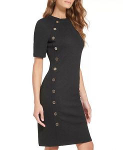 Tommy Hilfiger Women's Button-Trim Sheath Dress