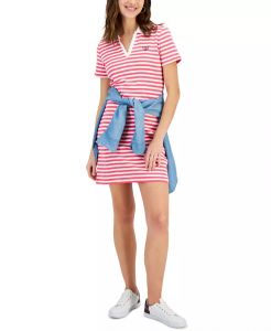 Tommy Hilfiger Women's Cotton Striped Polo Shirt  | XS, S, M, L, XL, XXL