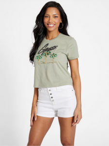 GUESS Eco Embellished Palms Tee