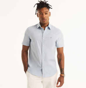 NAUTICA Wrinkle-Resistant Printed Wear To Work Shirt | S, M, L, XL, XXL