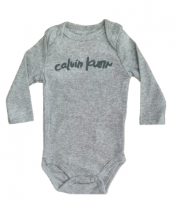 Calvin Klein Baby Boy Long Sleeve Signature Bodysuit | 0 - 3 m, 3 - 6 m, 6 - 9 m, 12 m, 18 m