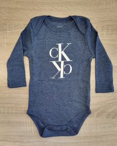 Calvin Klein Baby Boy Long Sleeve Signature Bodysuit | 0 - 3 m, 3 - 6 m, 12 m, 18 m