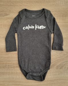 Calvin Klein Baby Boy Long Sleeve Signature Bodysuit | 0 - 3 m, 3 - 6 m, 6 - 9 m, 12 m, 18 m