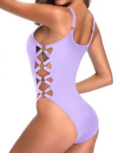 Women One Piece Bathing Suit Slimming Crisscross Lace Up Tempt Me